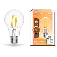 Лампа светодиодная филамент диммируемые Gauss Smart Home Шар А60 Е27 220В 806Лм 7Вт 2700К картинка 